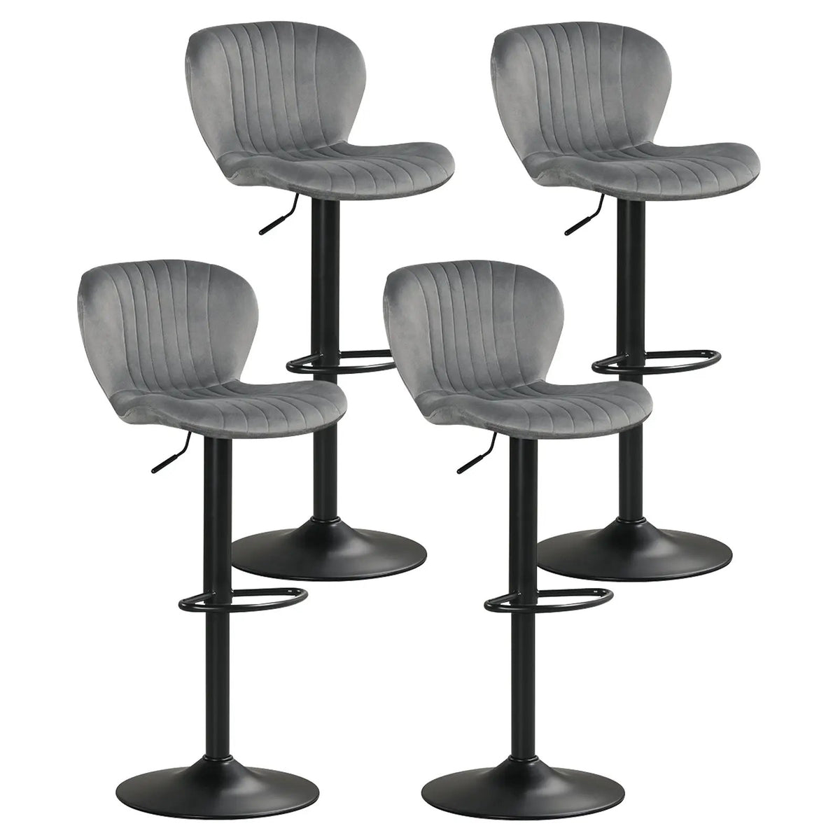 Adjustable Counter Height Chairs Set of 4 with Velvet Upholstered Backrests, photo 12 of 16