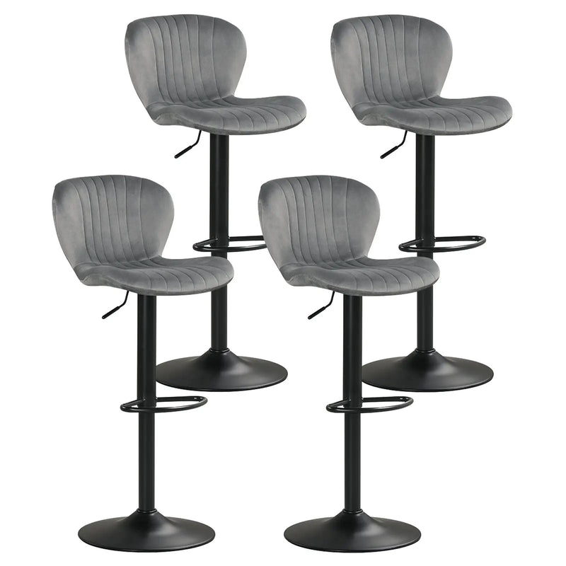 Adjustable Counter Height Chairs Set of 4 with Velvet Upholstered Backrests by DirectDeals