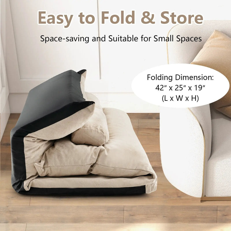 Adjustable Floor Sofa Bed with 2 Lumbar Pillows by DirectDeals
