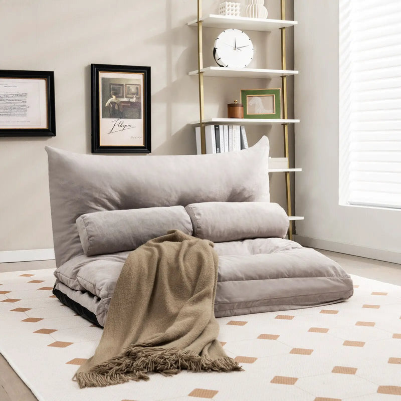 Adjustable Floor Sofa Bed with 2 Lumbar Pillows by DirectDeals