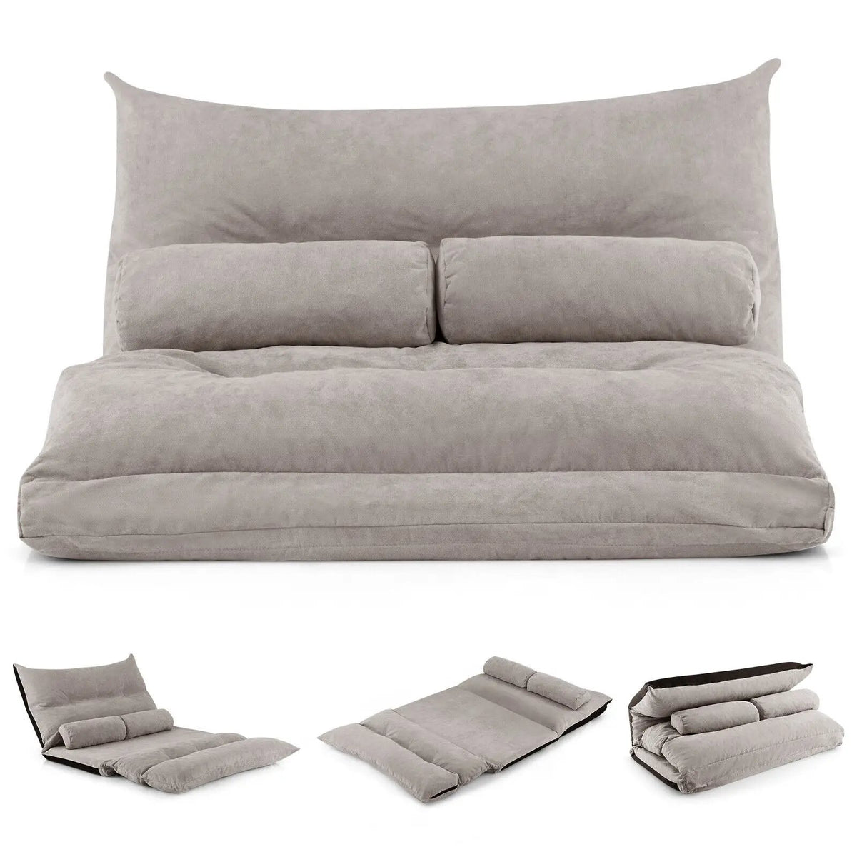 Adjustable Floor Sofa Bed with 2 Lumbar Pillows, photo 9 of 16