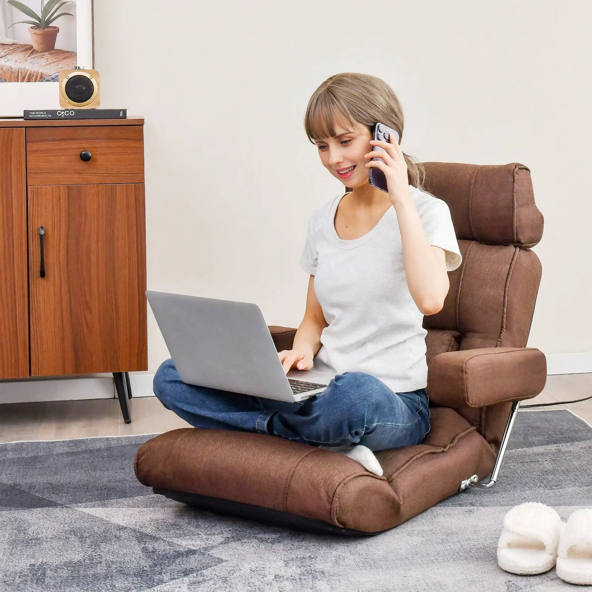 Adjustable Folding Sofa Chair with 6 Position Stepless Back