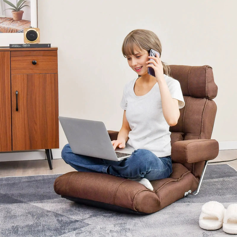 Adjustable Folding Sofa Chair with 6 Position Stepless Back by DirectDeals