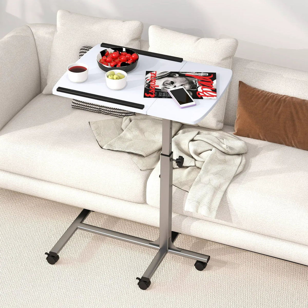 Adjustable Angle Height Rolling Laptop Table, photo 2 of 10