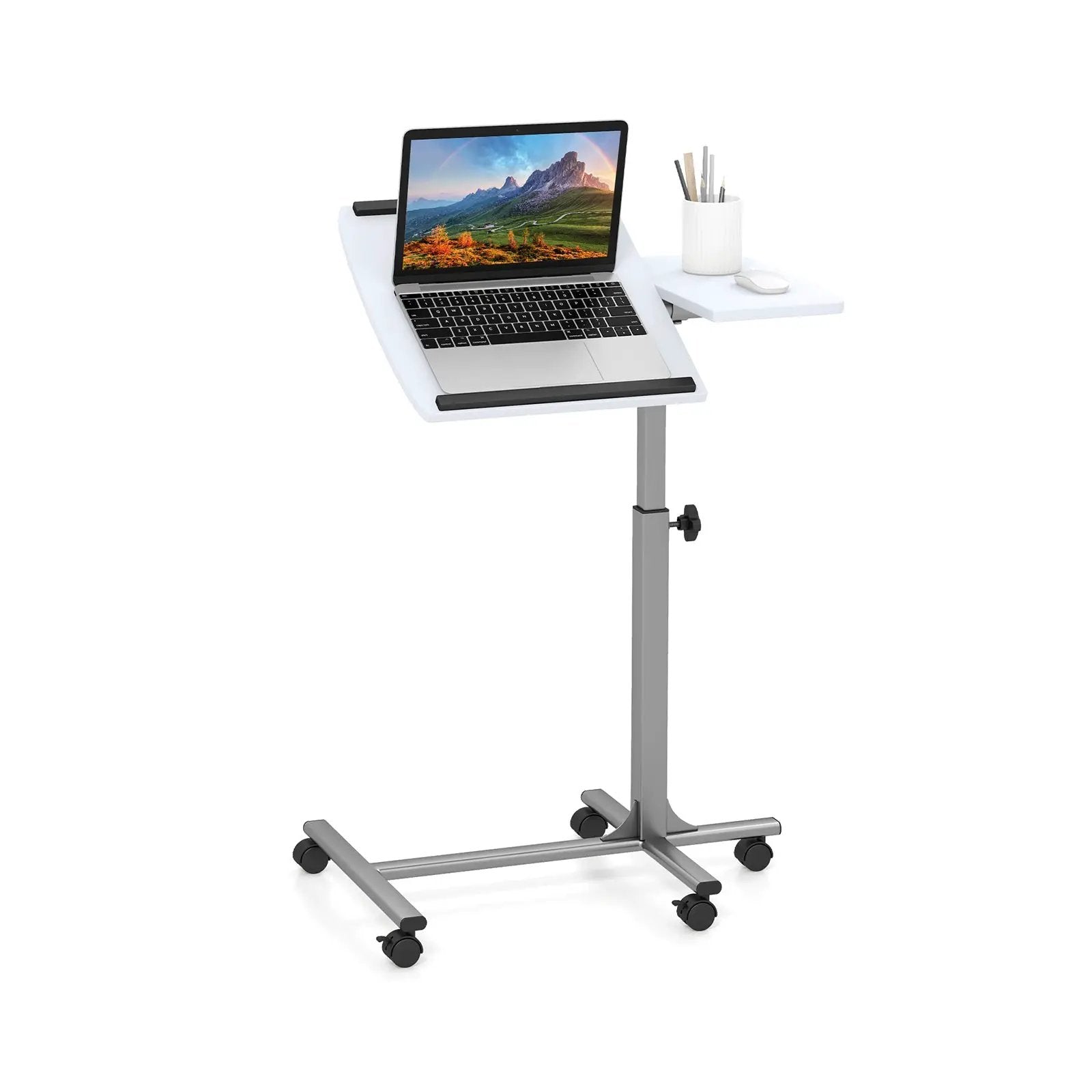 Adjustable Angle Height Rolling Laptop Table by DirectDeals