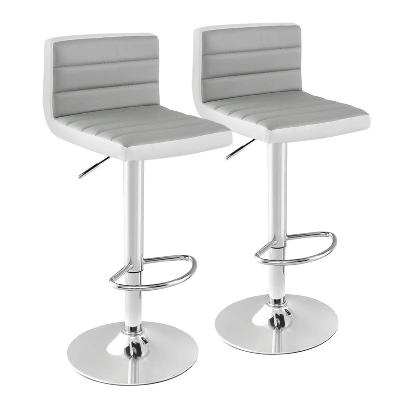 Set of 2 Adjustable Heights Barstool with PU Leather by DirectDeals