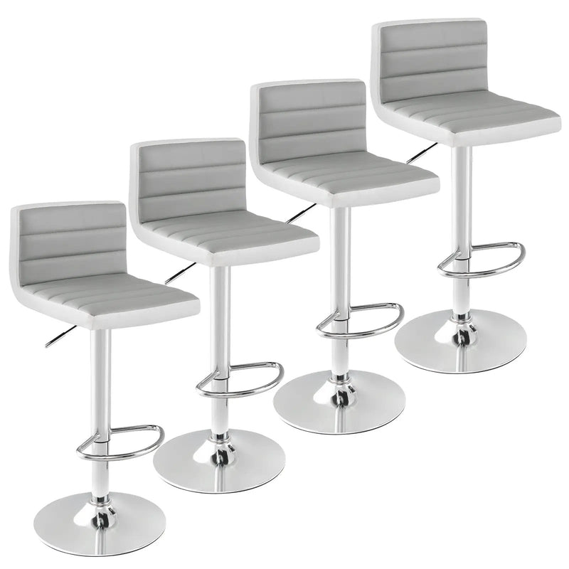 Set of 2 Adjustable Heights Barstool with PU Leather by DirectDeals