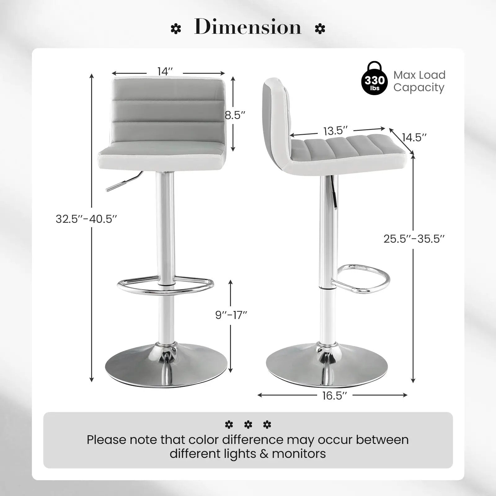 Set of 2 Adjustable Heights Barstool with PU Leather by DirectDeals