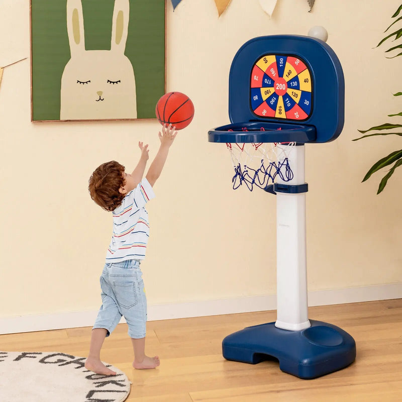 4-In-1 Adjustable Kids Basketball Hoop with Ring Toss Sticky Ball by DirectDeals