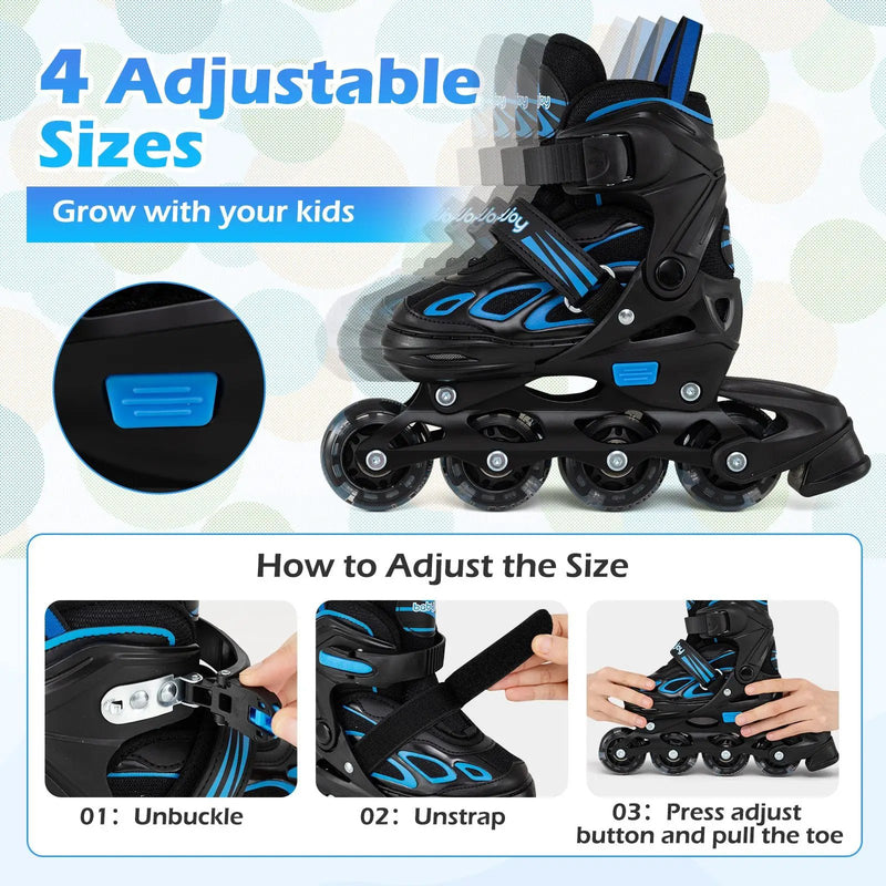 Adjustable Kids' Incline Skates for Boys Girls Ages 5-14 by DirectDeals