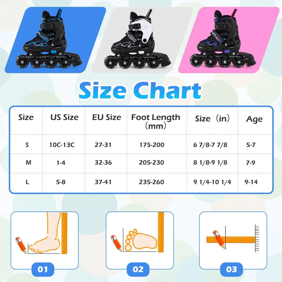 Adjustable Kids' Incline Skates for Boys Girls Ages 5-14, photo 15 of 24