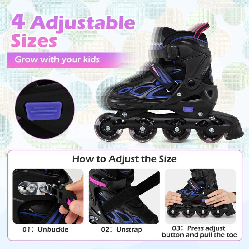 Adjustable Kids' Incline Skates 4 Sizes Adjustable Blade Roller by DirectDeals