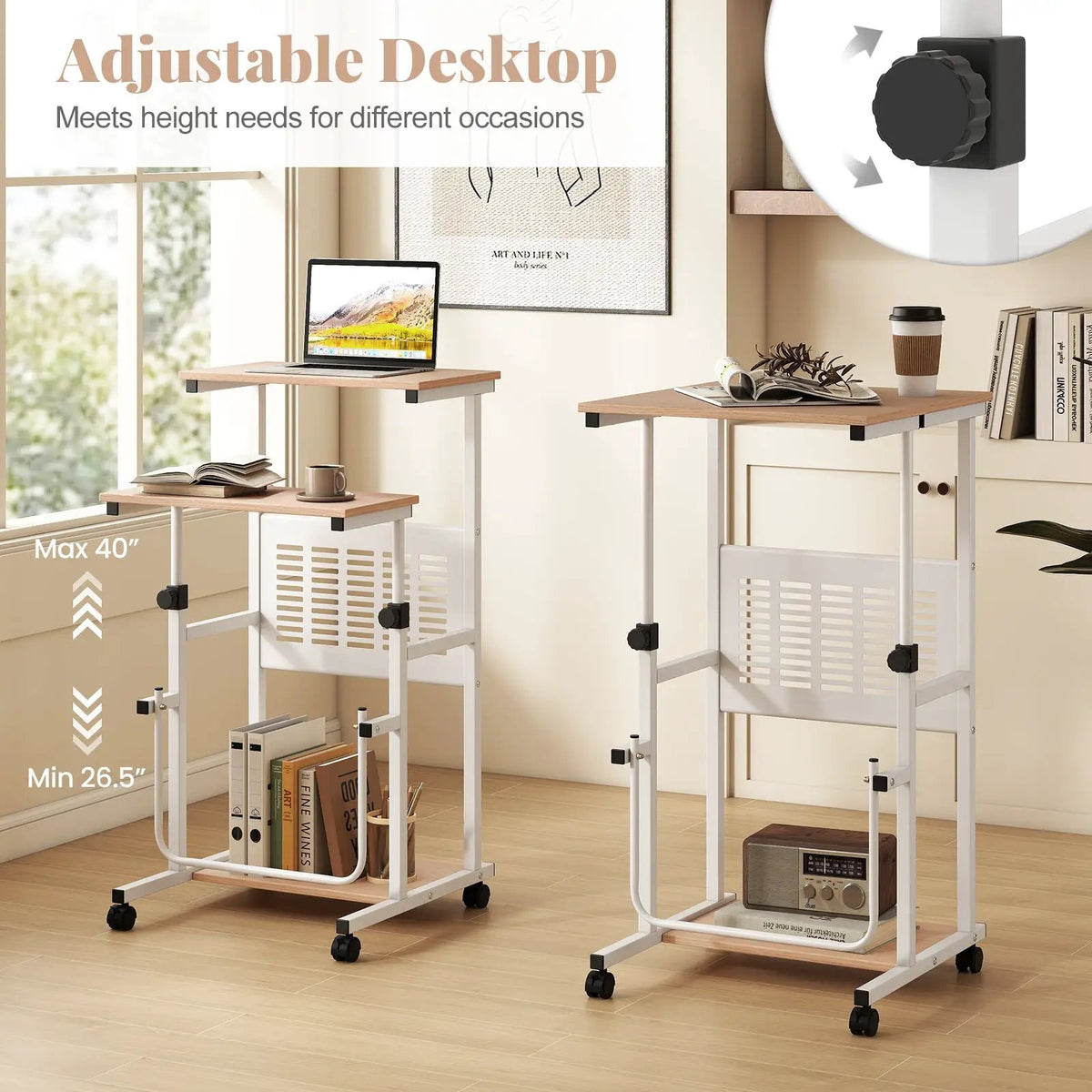 Height Adjustable Mobile Computer Stand, photo 7 of 9