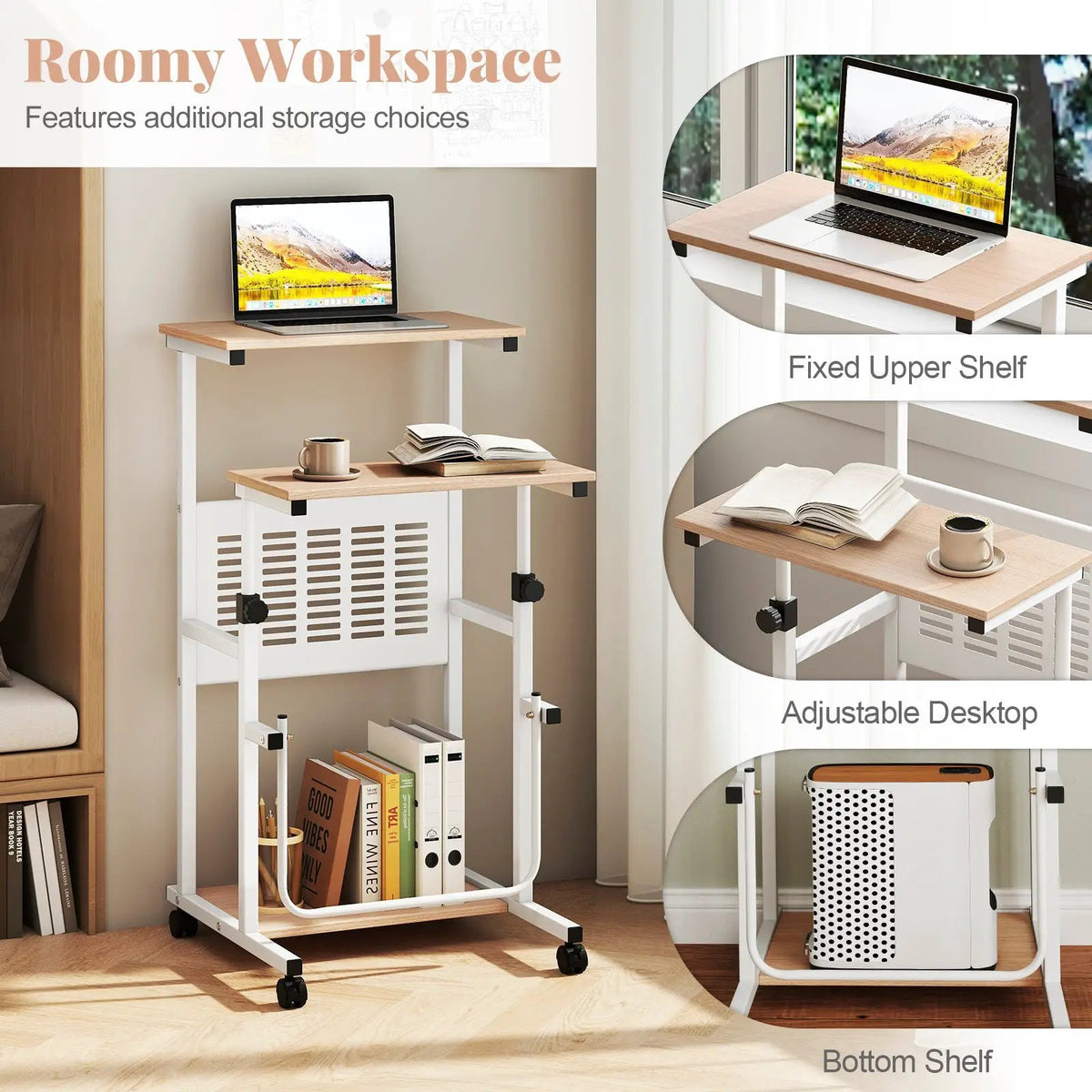 Height Adjustable Mobile Computer Stand, photo 8 of 9