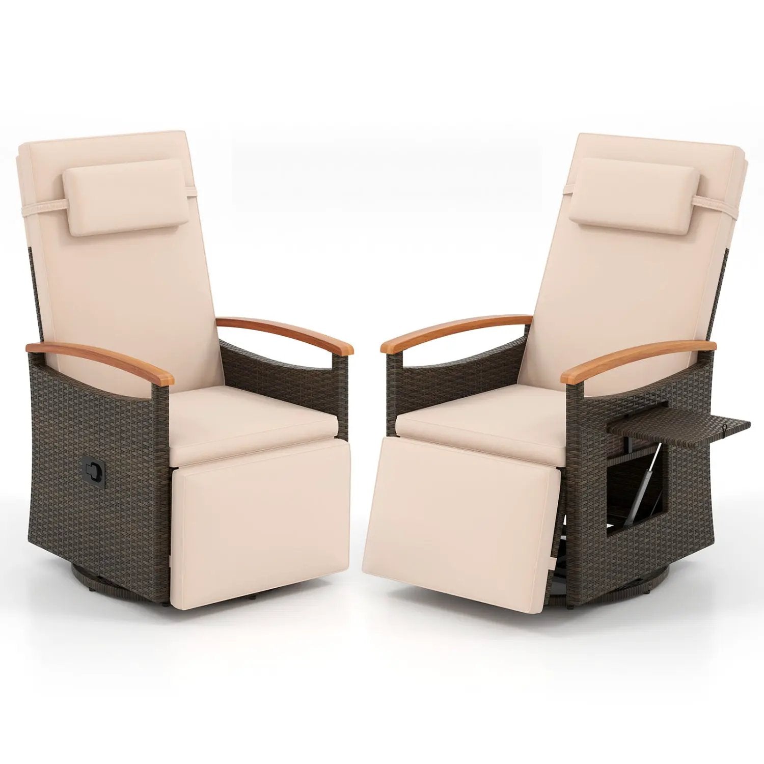 Adjustable Outdoor Recliner Chair with 150° Backrest and Footrest by DirectDeals