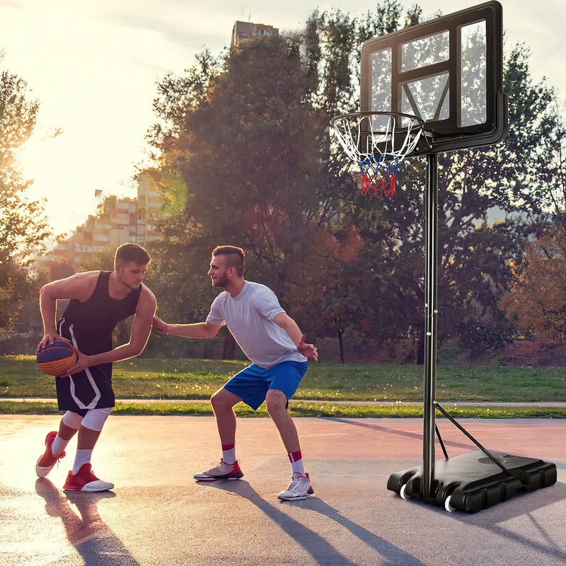 Adjustable Portable Basketball Hoop Stand with Shatterproof Backboard Wheels by DirectDeals