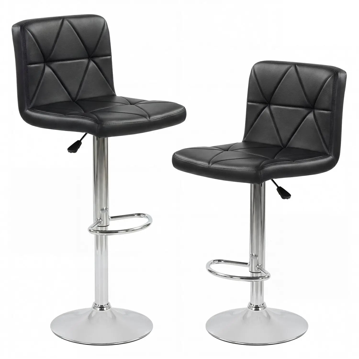 Adjustable Swivel Barstools Set of 2 with Back and Footrest by DirectDeals