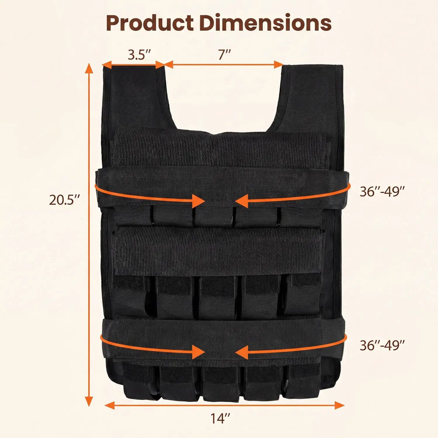 Adjustable Weighted Vest with Removable Iron Weights 44 lbs by DirectDeals