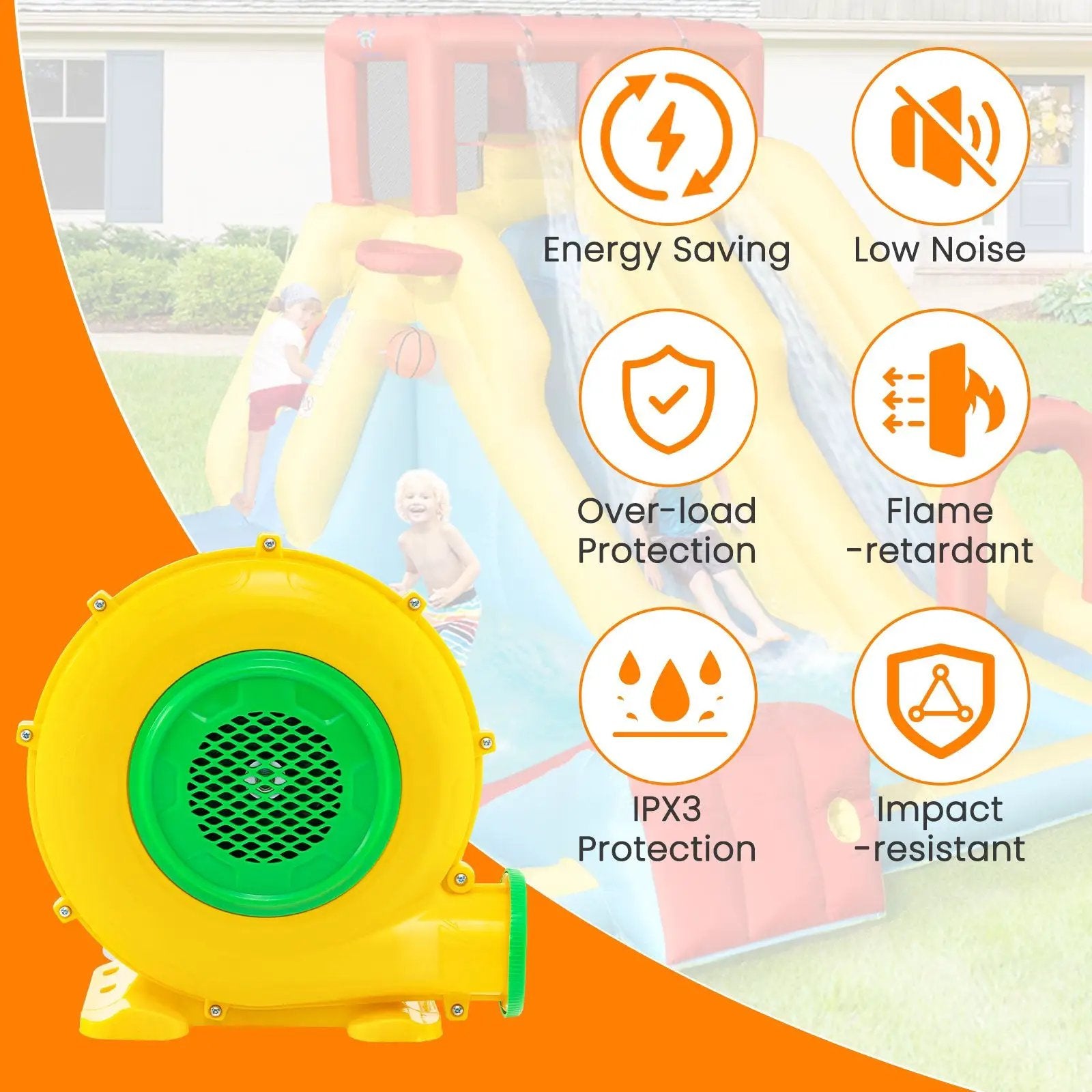 480W Air Blower Air Pump Fan with Convenient Handle and Ground Stakes by DirectDeals