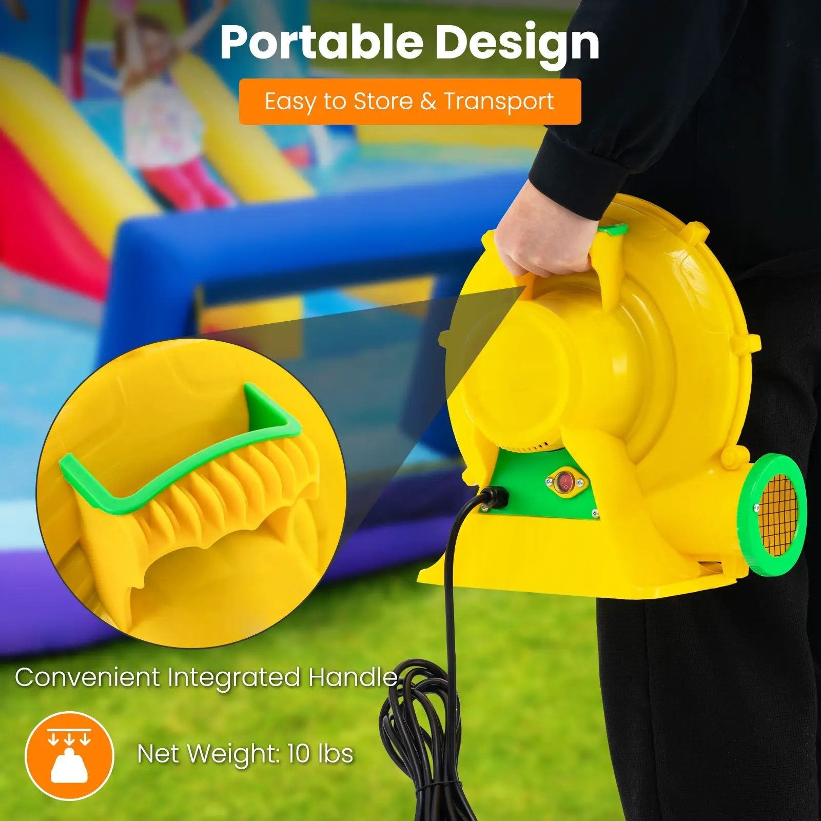 480W Air Blower Air Pump Fan with Convenient Handle and Ground Stakes by DirectDeals