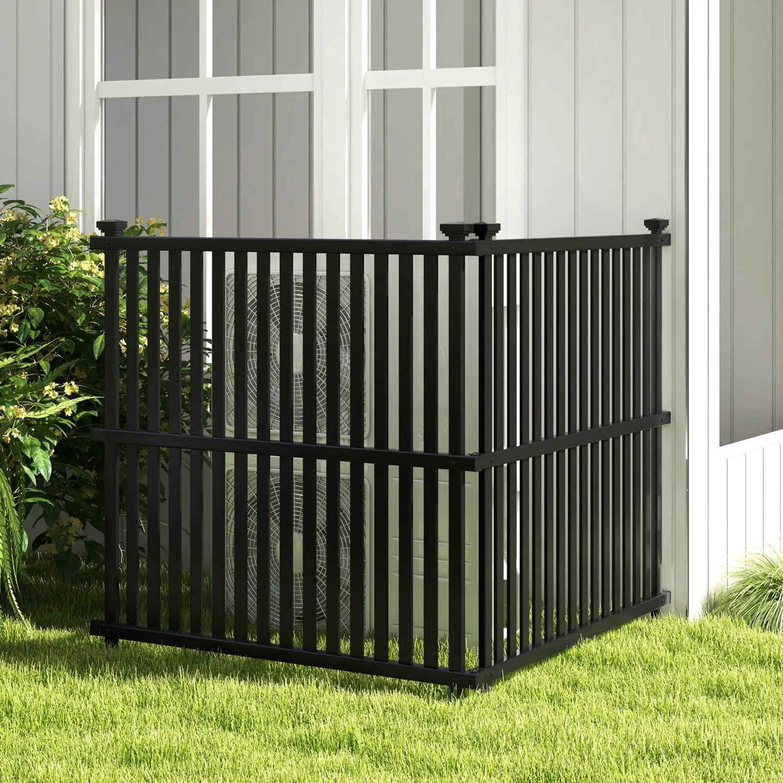 Air Conditioner Fence Panel with Metal Ground Stakes for Outside by DirectDeals