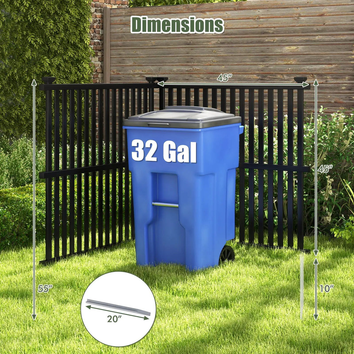 Air Conditioner Fence Panel with Metal Ground Stakes for Outside, photo 5 of 9