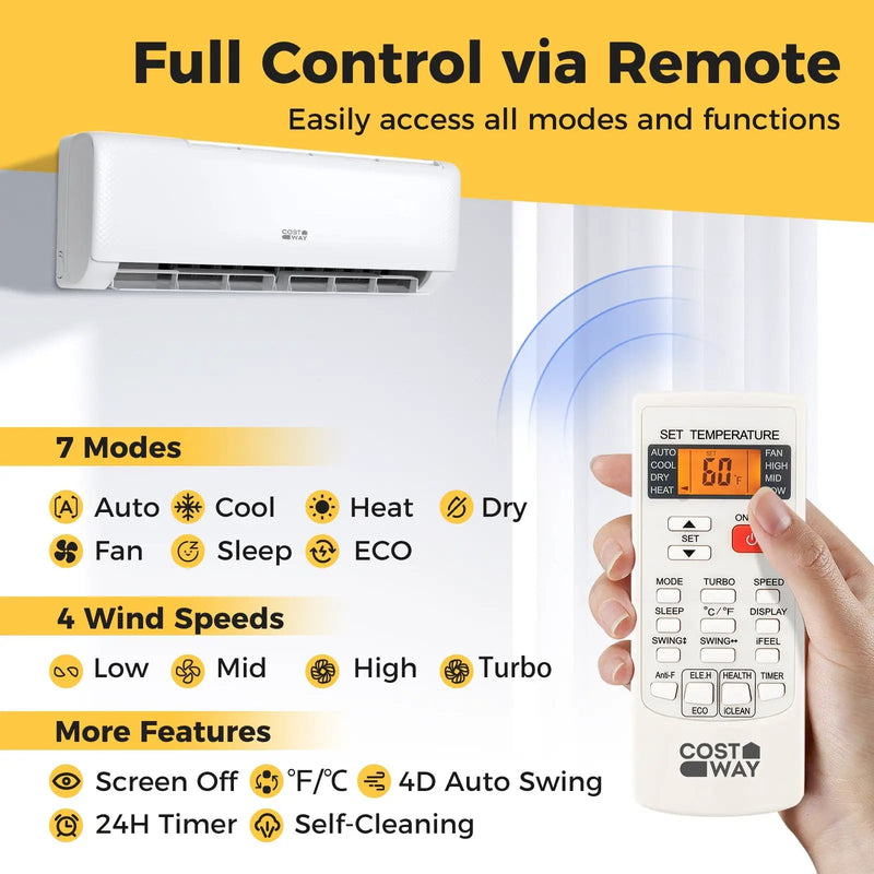 Airtural Series 18000 BTU 21 SEER2 Ductless Mini Split Air Conditioner and Heater 208-230V Energy Star Certified by DirectDeals