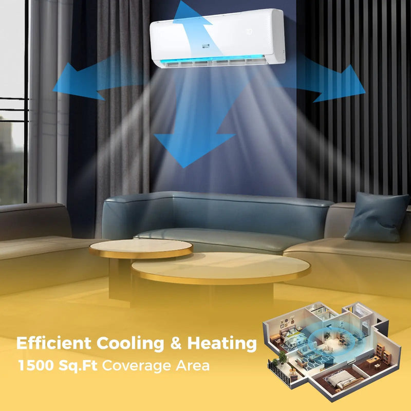 Airtural Series 24000 BTU 21 SEER2 Ductless Mini Split Air Conditioner Heater Energy Star Certified WiFi Enabled by DirectDeals