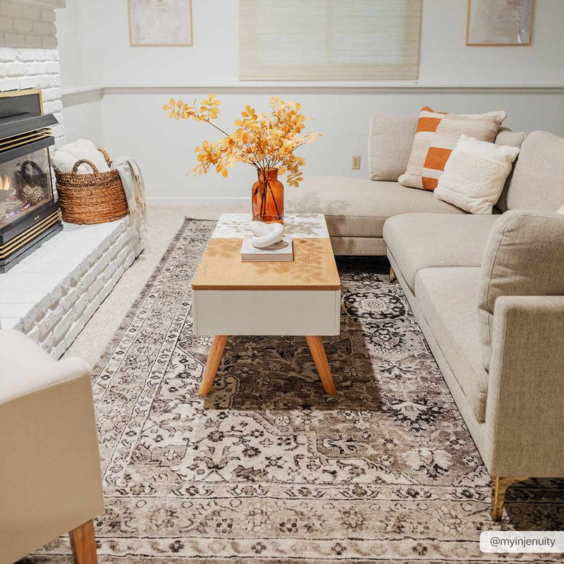 Albie Beige Area Rug by Hauteloom