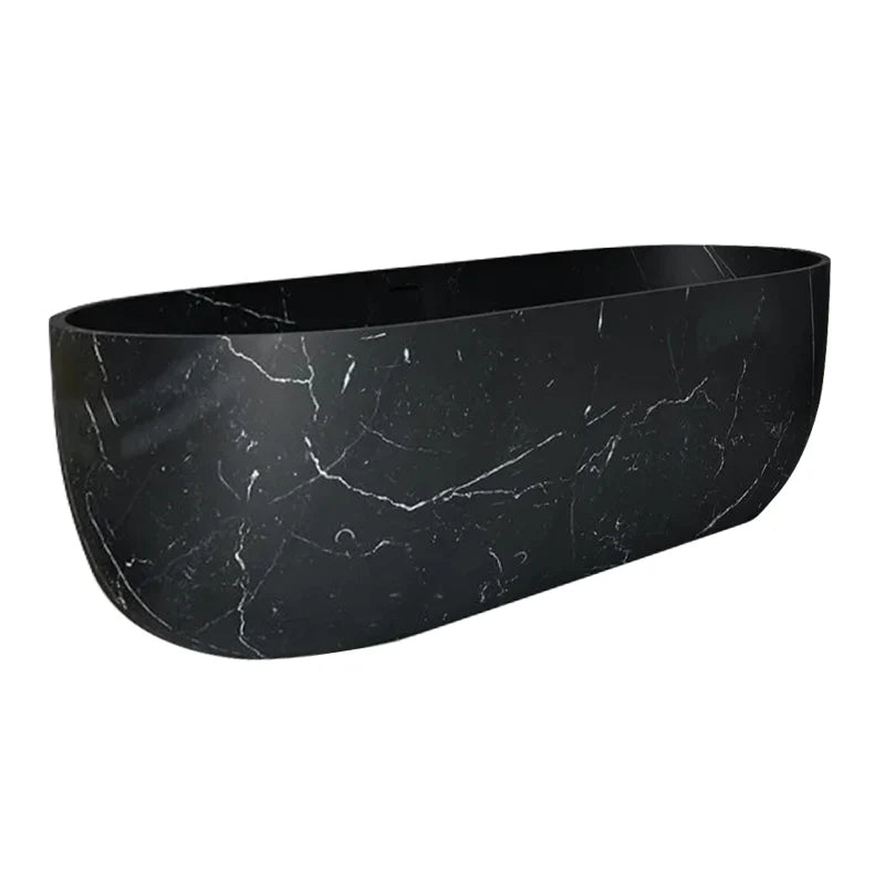 Alexandrette Black Marble Bathtub Hand-carved from Solid Marble Block (W)32" (L)72" (H)20" by GobekDesign