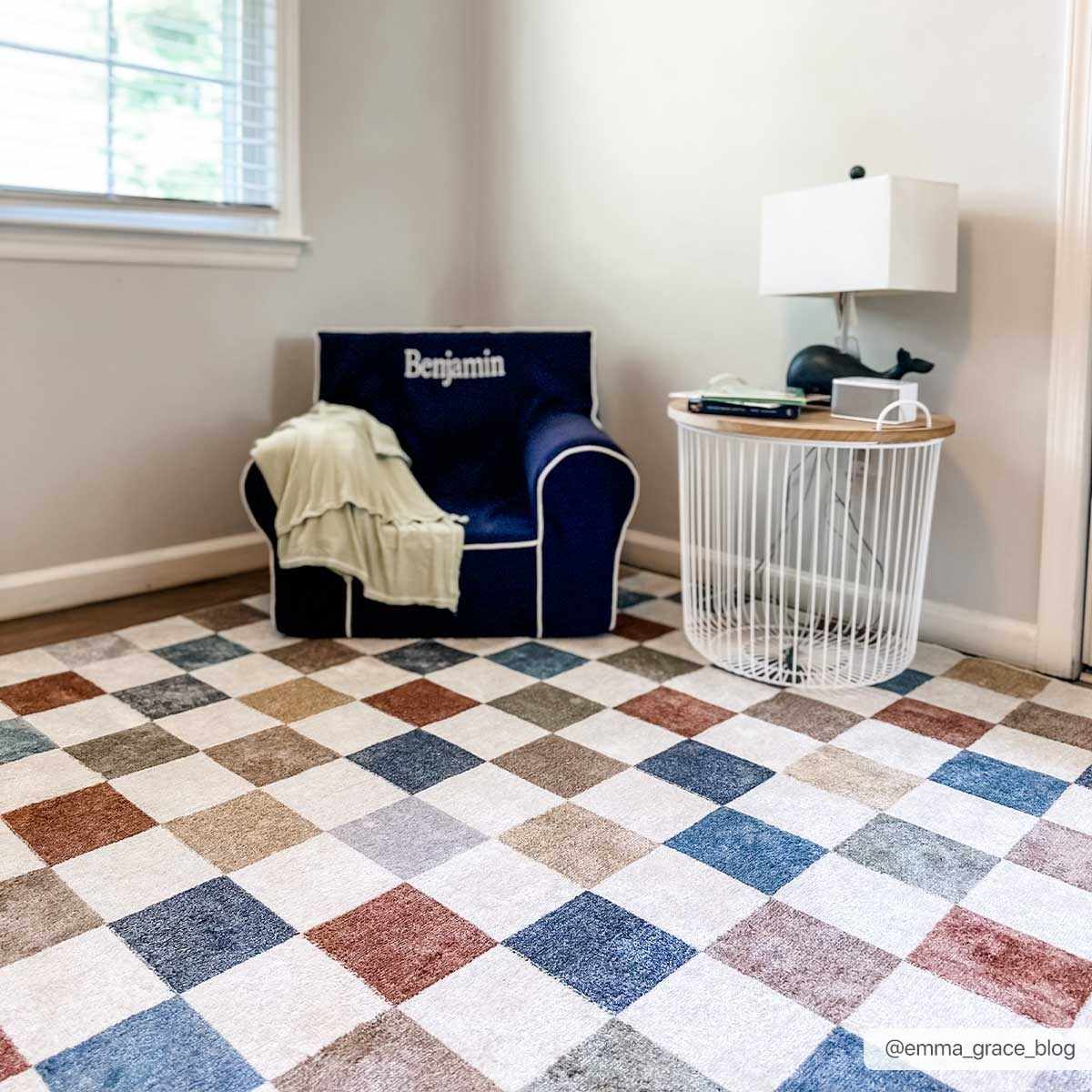 Alie Colorful Checkered Washable Rug, photo 3 of 21