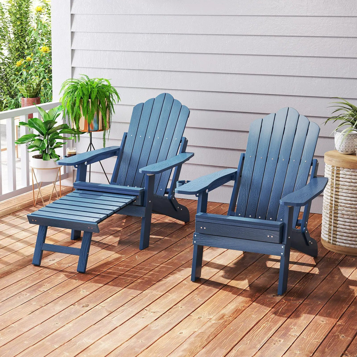 All-Weather HIPS Patio Adirondack Lounge Chair with Retractable Footrest, photo 4 of 32