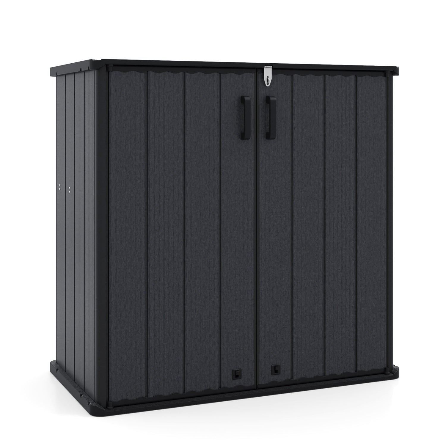 All-Weather Storage Box with Floor and Removable Shelf for Patio and Lawn by DirectDeals