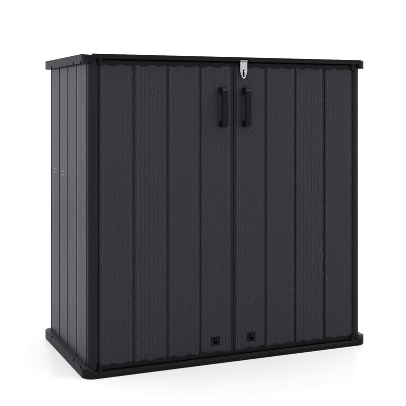 All-Weather Storage Box with Floor and Removable Shelf for Patio and Lawn by DirectDeals