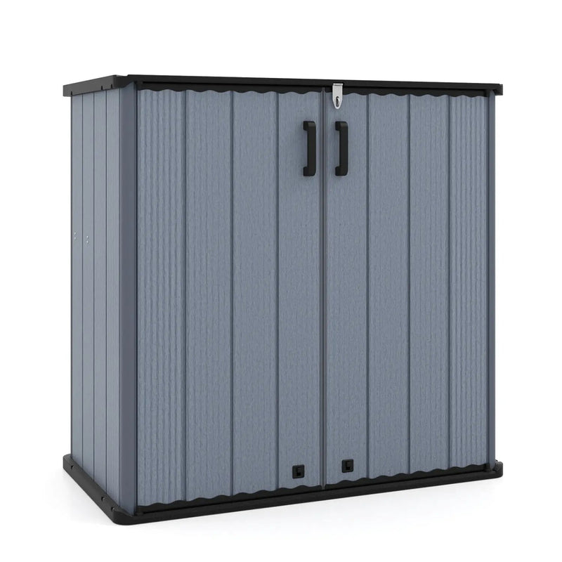 All-Weather Storage Box with Floor and Removable Shelf for Patio and Lawn by DirectDeals