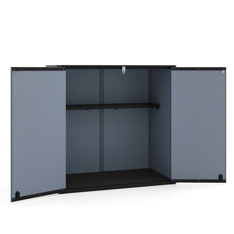 All-Weather Storage Box with Floor and Removable Shelf for Patio and Lawn by DirectDeals