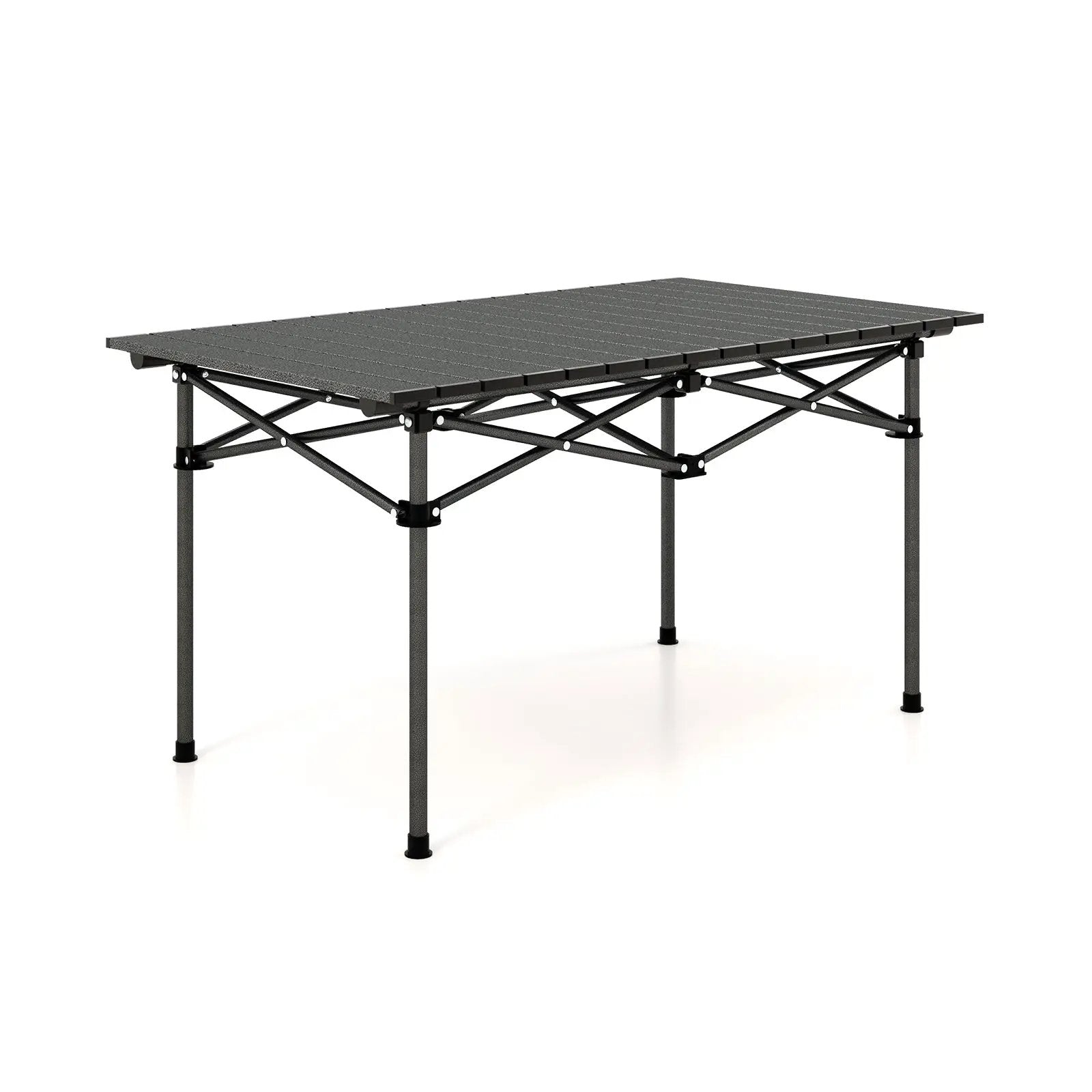 Aluminum Camping Table for 4-6 People with Carry Bag-Black by DirectDeals