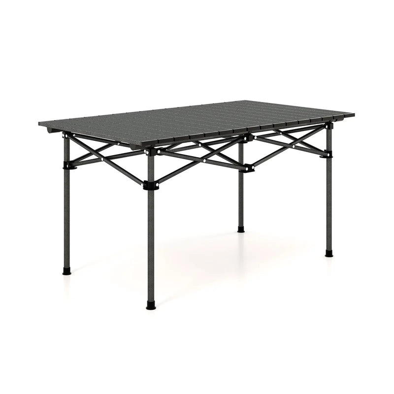 Aluminum Camping Table for 4-6 People with Carry Bag-Black by DirectDeals