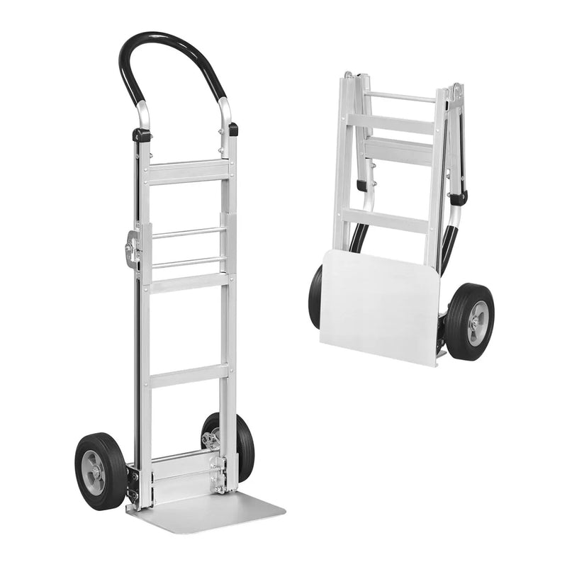Aluminum Dolly Cart with 2 Rubber Wheels and Ergonomic Handle by DirectDeals