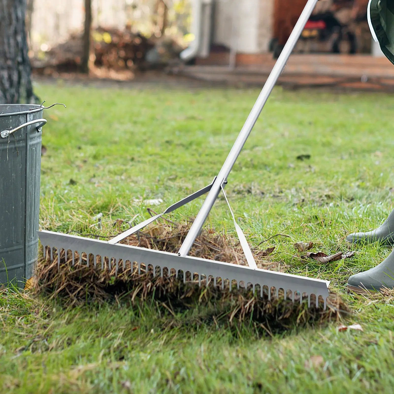 Aluminum Rake with 36 Inch Wide Rake Head and 68 Inch Long Handle by DirectDeals