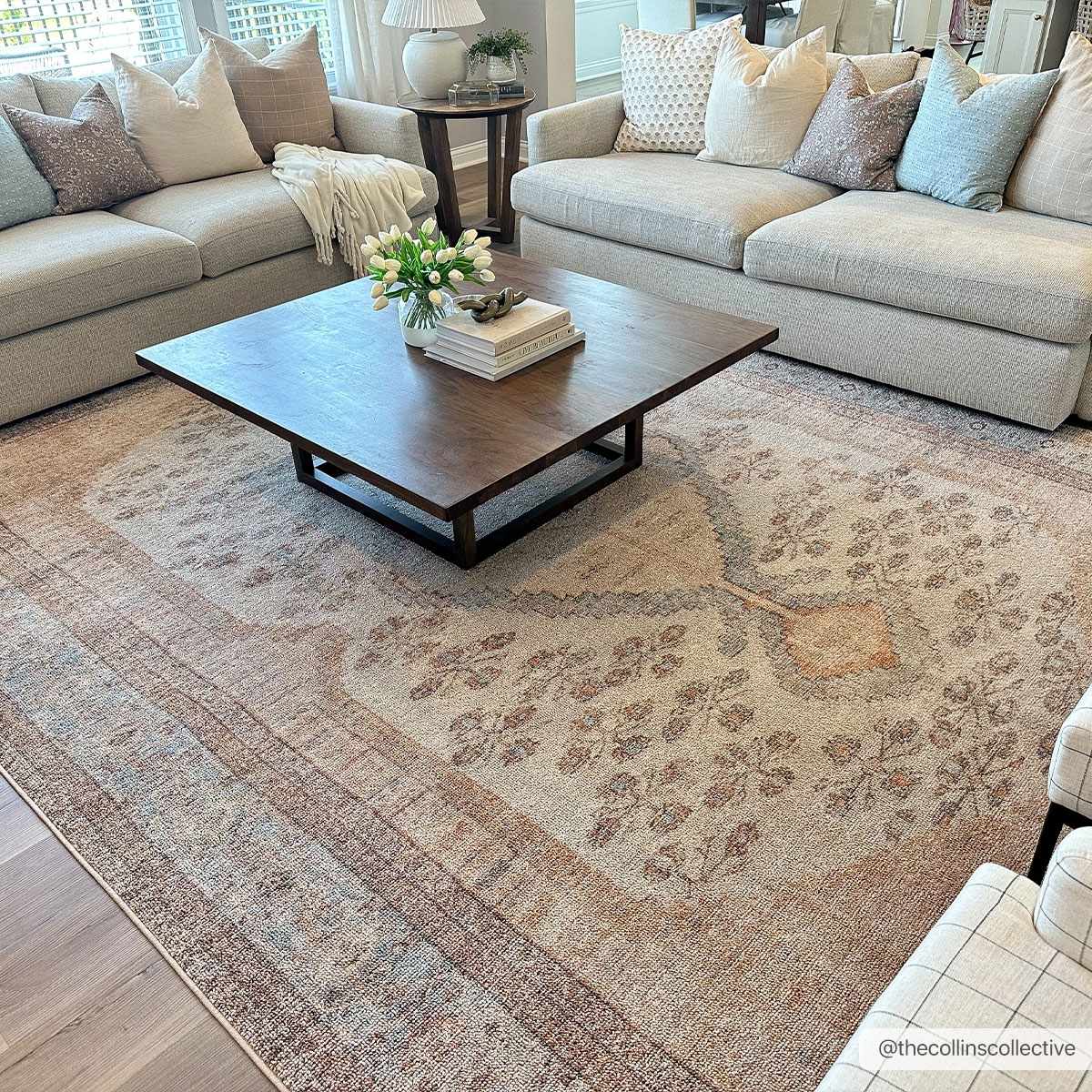 Analu Peach Washable Area Rug by Hauteloom