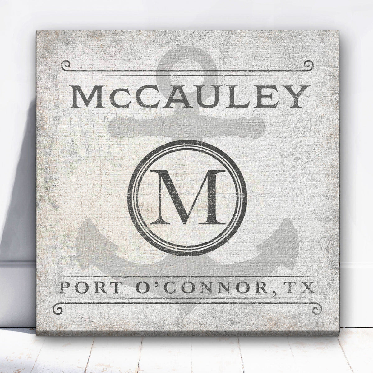 Personalized Family Name & Anchor Monogram Canvas Decor, photo 5 of 7