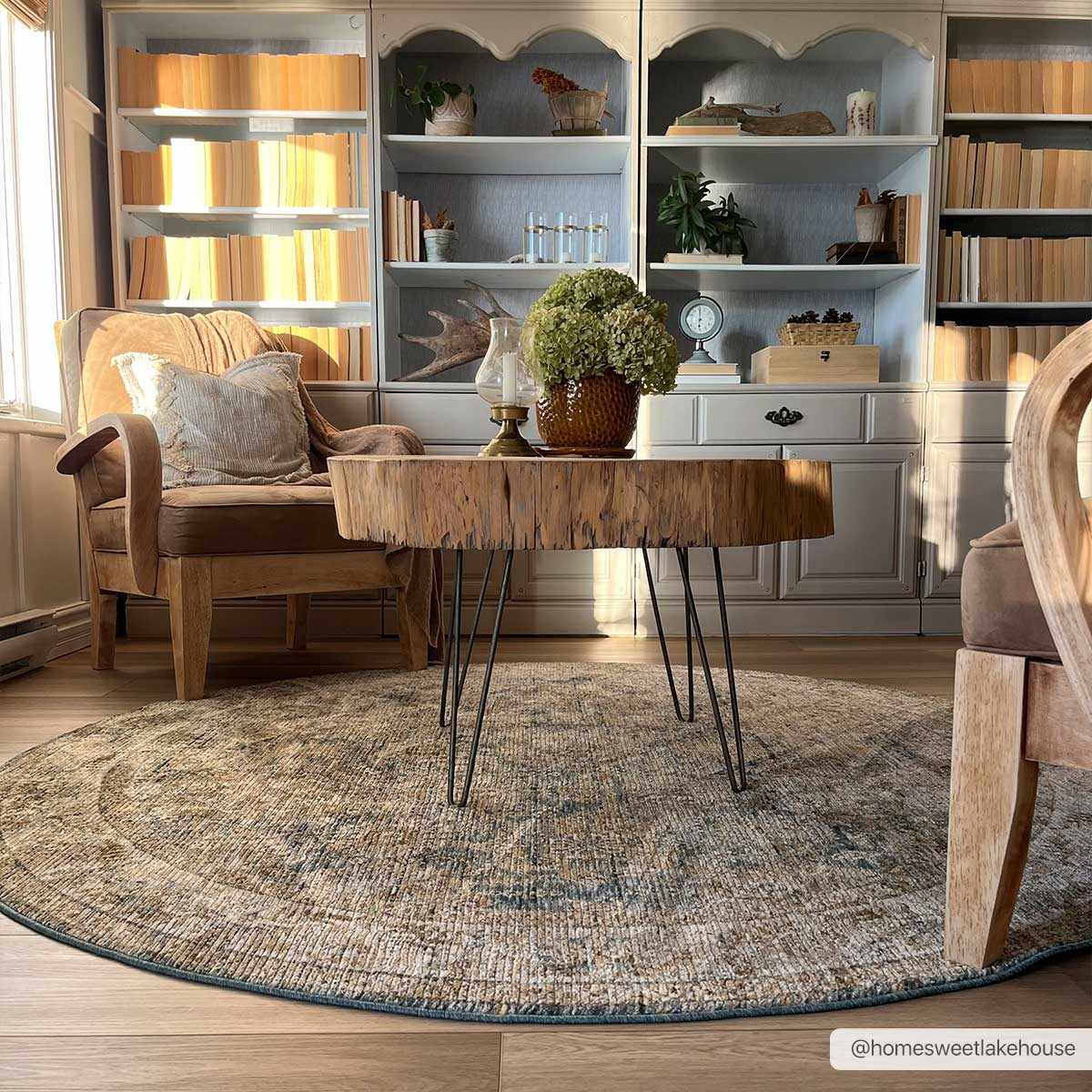 Ange Cream & Blue Rich Textured Rug, photo 3 of 12