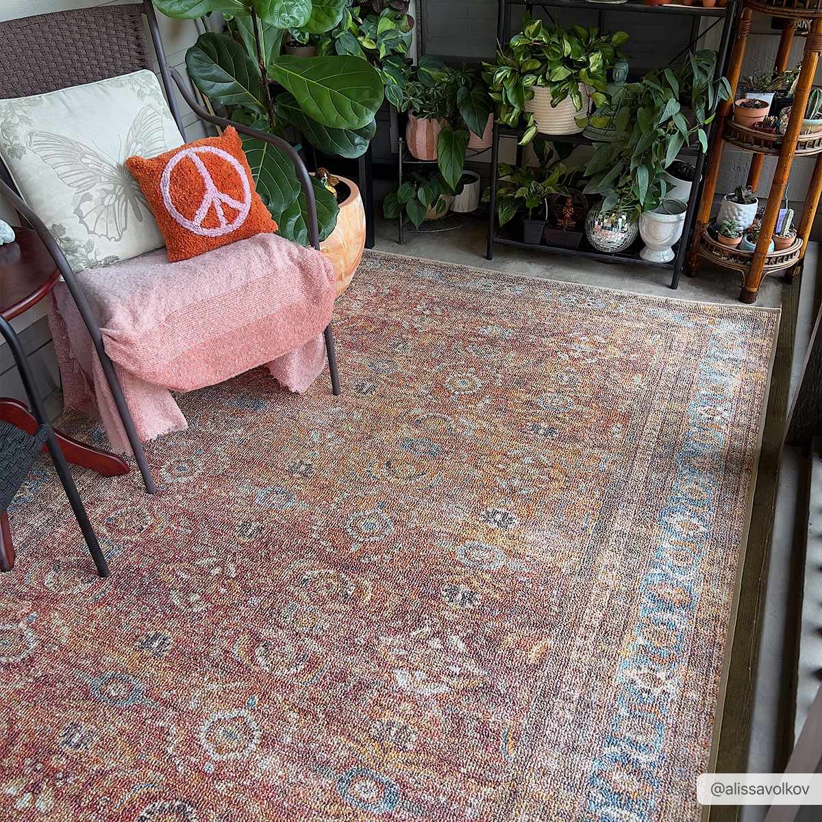 Anshu Peach Washable Area Rug by Hauteloom