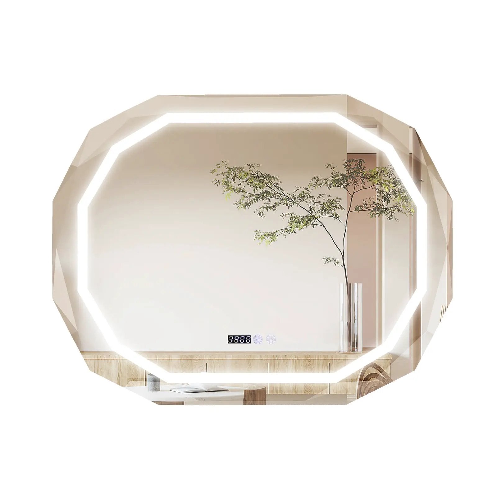 Anti-Fog Bathroom Mirror with 3 Color LED Light Memory Function by DirectDeals