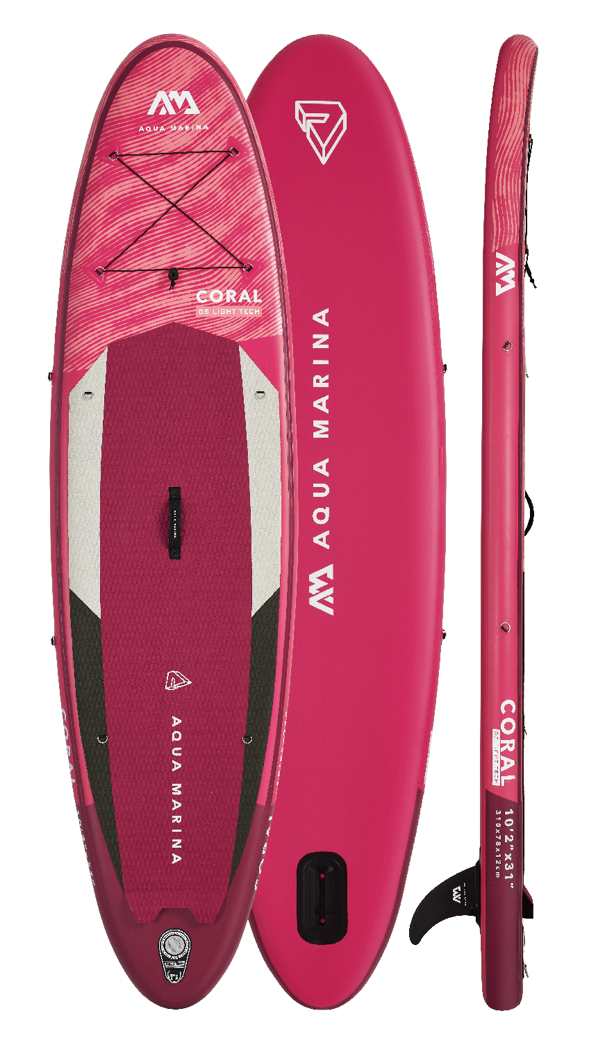 Aqua Marina CORAL 10'2" Inflatable Paddle Board All-Around Advanced SUP, packed in its shipping crate