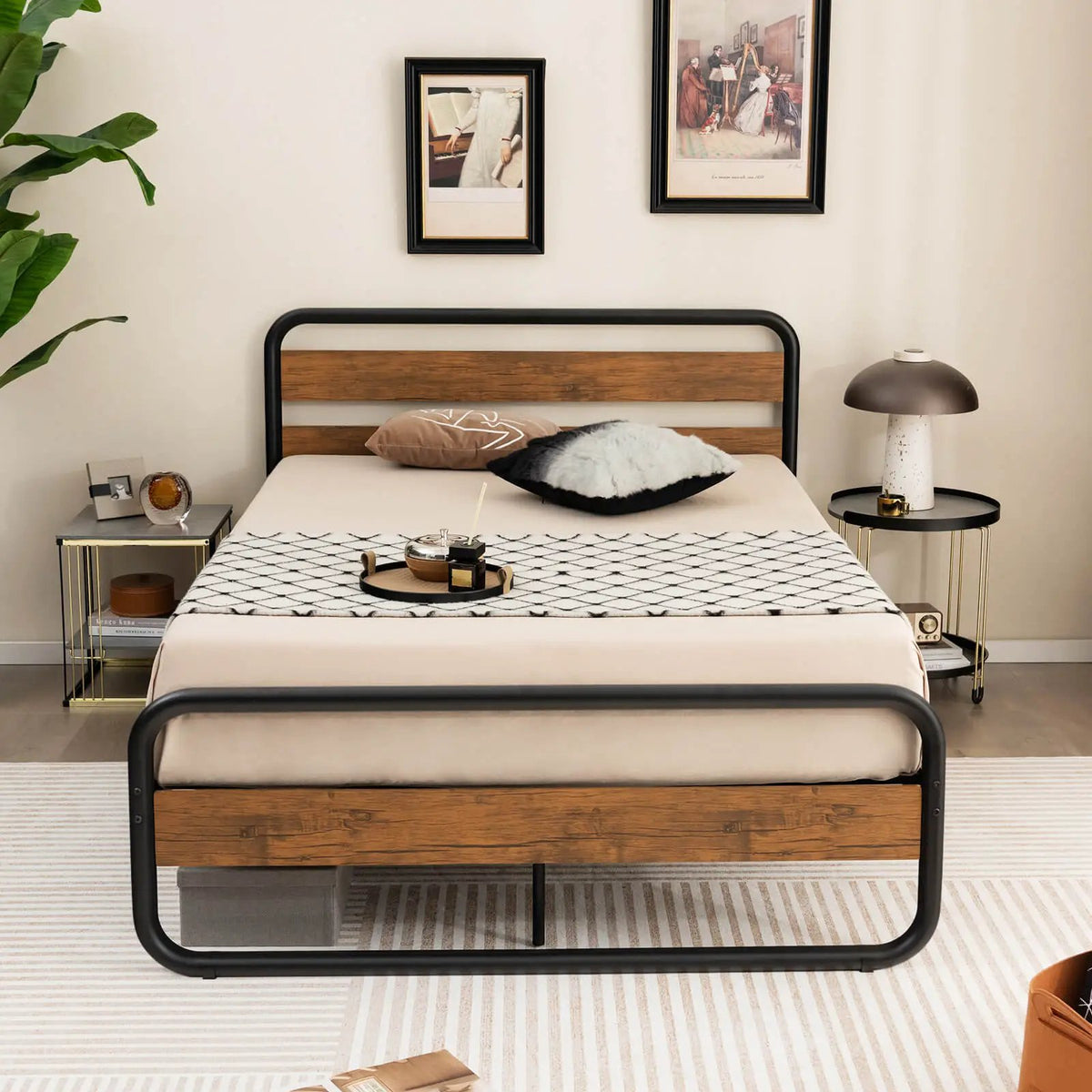 Arc Platform Bed with Headboard and Footboard-Full Size, photo 2 of 9