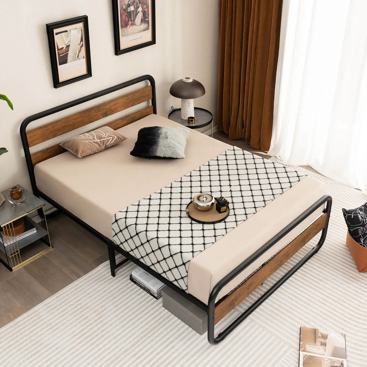 Arc Platform Bed with Headboard and Footboard-Full Size, photo 5 of 9