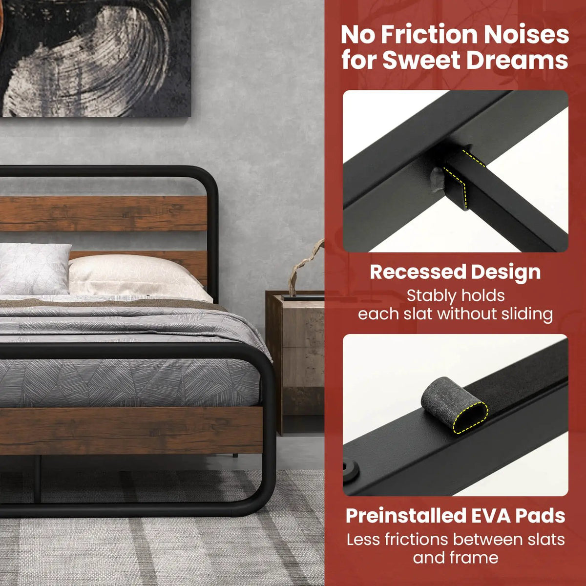 Arc Platform Bed with Headboard and Footboard-Full Size, photo 7 of 9
