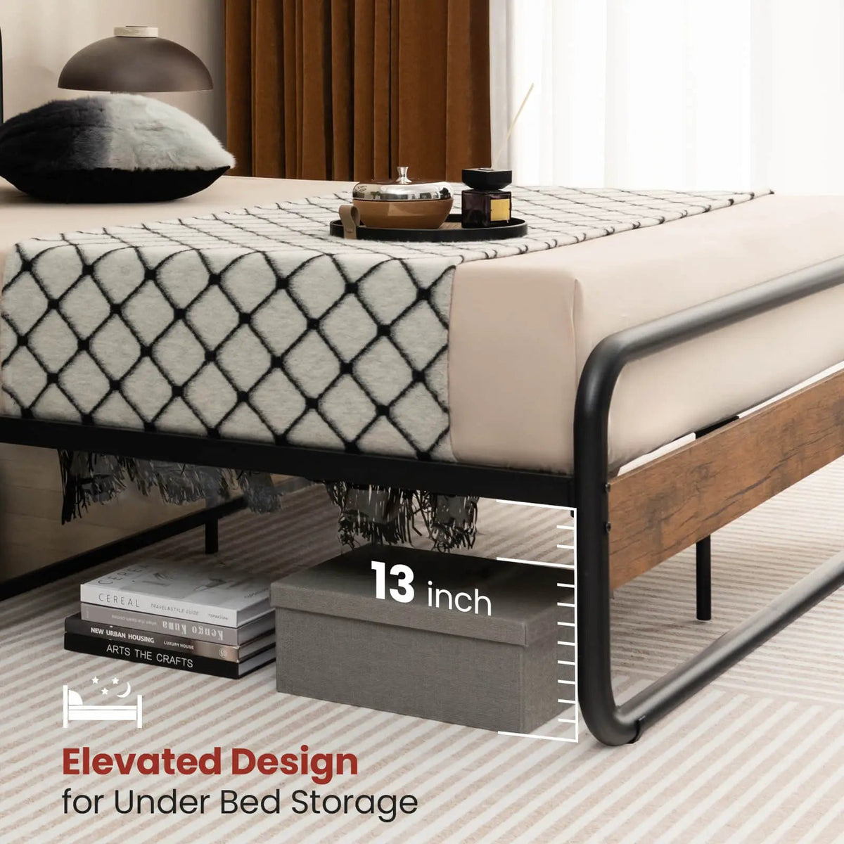 Arc Platform Bed with Headboard and Footboard-Full Size, photo 6 of 9